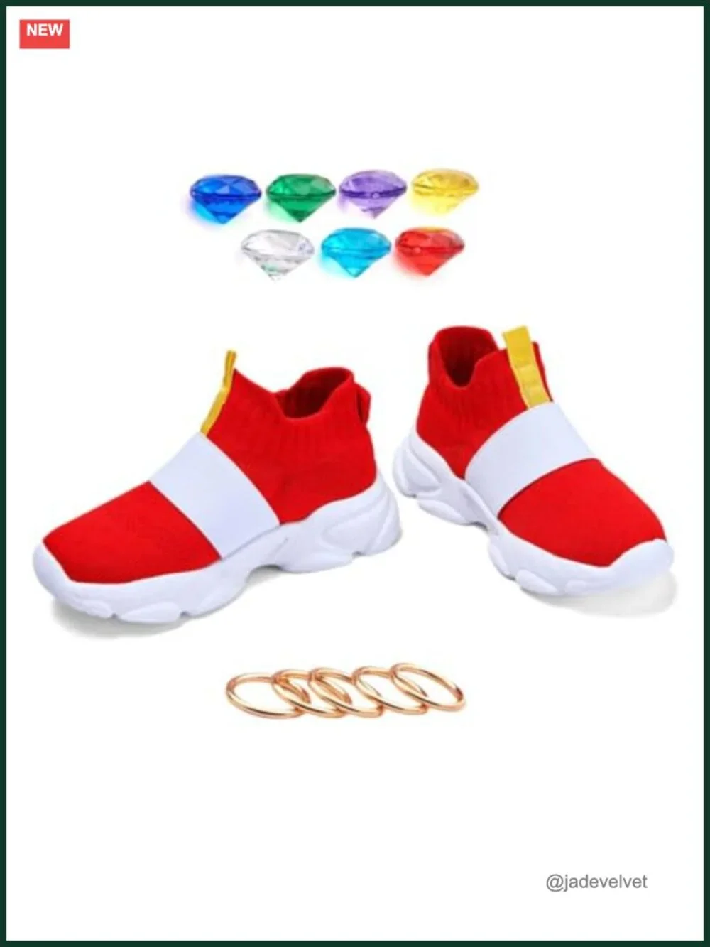Kids Boys Girls Sneakers with Rings & Gems Running Walking